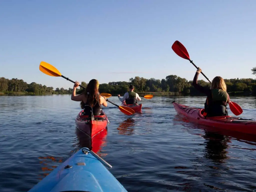 3 people kayaking